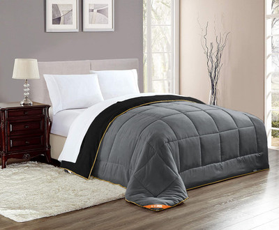SGI Bedding Solid Double Comforter for  Mild Winter(Cotton, Dark Grey/Black)