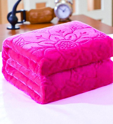 Swikon star Floral Double Mink Blanket for  Heavy Winter(Polyester, Pink)