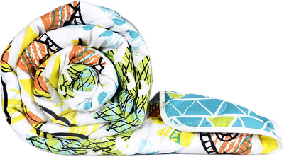 Divine Casa Geometric Double Comforter for  Mild Winter(Microfiber, Turquoise Blue and Green)