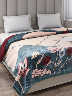 MONTE CARLO Printed Double Mink Blanket for  Mild Winter(Polyester, Multicolor)