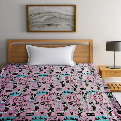 KALP COLLECTIONS Printed Single AC Blanket for  AC Room(Fur, Baby Pink)