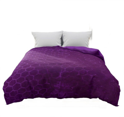 Shivam impex Solid Double Mink Blanket for  Heavy Winter(Microfiber, Purple)