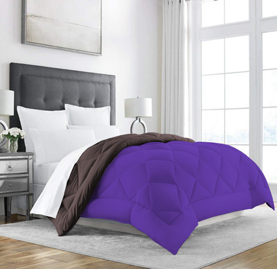 Jaipurlinen Solid Single Comforter for  Heavy Winter(Polyester, Brown : Purple)
