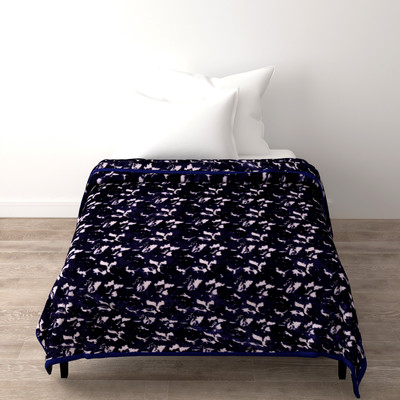 SPANGLE Printed Single Mink Blanket for  Mild Winter(Microfiber, Blue)