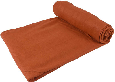Goyal's Solid Single Fleece Blanket for  Heavy Winter(Polyester, Orange)