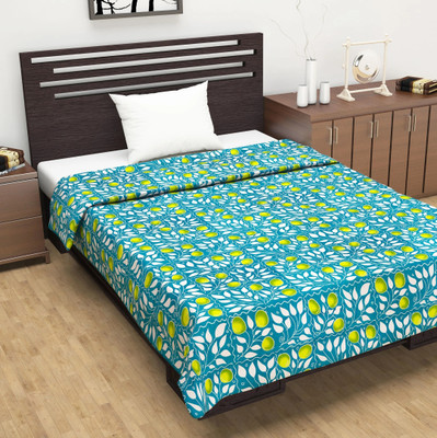 Divine Casa Printed Single Dohar for  AC Room(Cotton, Turquoise and Green)