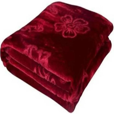 MFI Printed Double Mink Blanket for  Heavy Winter(Microfiber, Maroon)