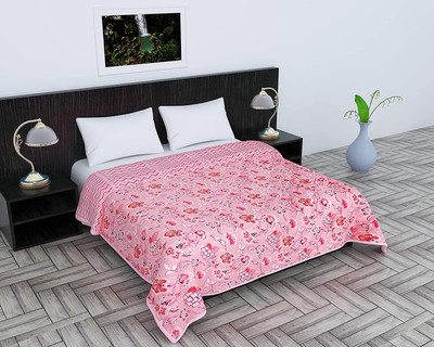 Yug Handicraft Printed Single Dohar for  AC Room(Cotton, Peach)