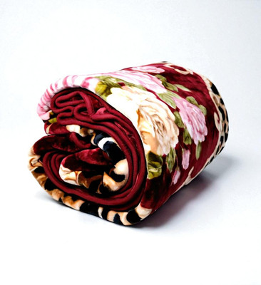 Swikon star Self Design Double Mink Blanket for  Heavy Winter(Polyester, Multicolor)
