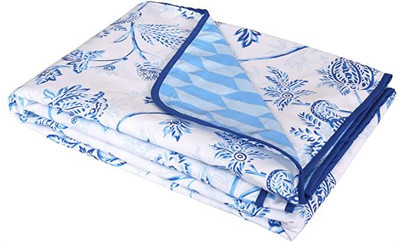Cloth Fusion Printed Double Dohar for  AC Room(Cotton, Blue)