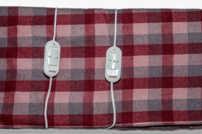 transworld Checkered Single Electric Blanket for  Heavy Winter(Woollen Blend, Multicolor)