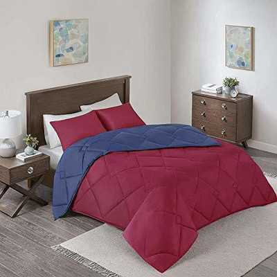 Texlux Solid Single Duvet for  AC Room(Polyester, Navy Blue Maroon)