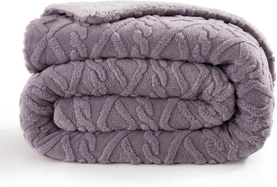 BSB HOME Solid Single Sherpa Blanket for  Heavy Winter(Fur, Lavender)