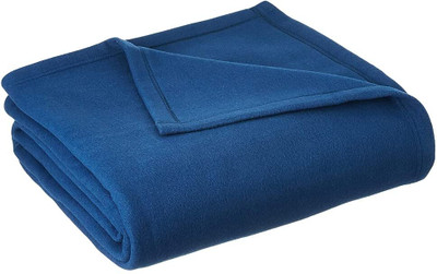 Swarg homes Solid Single Fleece Blanket for  AC Room(Polyester, Blue)