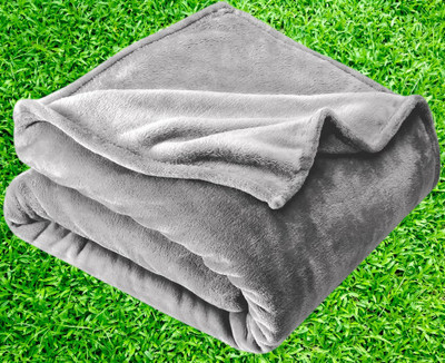 KIXTA Self Design Double AC Blanket for  AC Room(Microfiber, Grey)