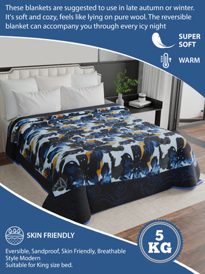MAGICAL Floral King Mink Blanket for  Heavy Winter(Microfiber, Abstract Floral & 11)