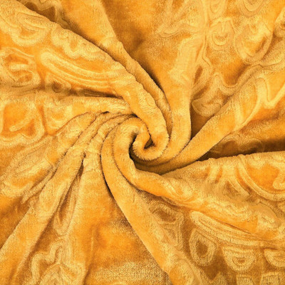 KIXTA Self Design Double Mink Blanket for  Heavy Winter(Microfiber, golden)
