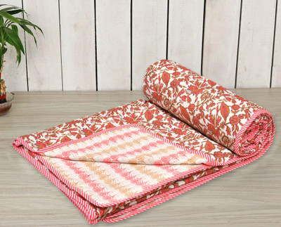 Tzafrir Floral Double Dohar for  AC Room(Cotton, Multicolor)