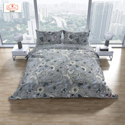 Signature Floral Double Comforter for  AC Room(Cotton, Ocean Blue17)