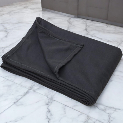 The Home Talk Solid Single Fleece Blanket for  AC Room(Polyester, Grey)