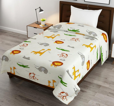kitchDeco Printed Single Comforter for  AC Room(Microfiber, wild animal)