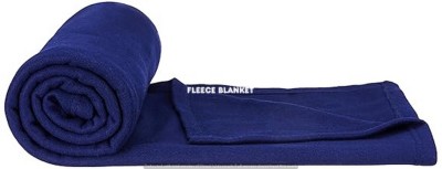 HITESH Self Design Single Fleece Blanket for  Mild Winter(Polyester, Blue)