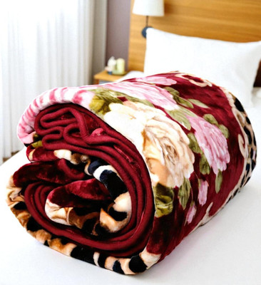 Swikon star Self Design Single Mink Blanket for  Heavy Winter(Polyester, Multicolor)