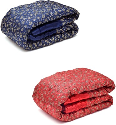 Gnudi Printed Double Quilt for  Mild Winter(Silk, Red, Blue)