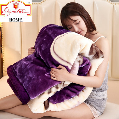 Signature Floral Double Mink Blanket for  Heavy Winter(Fur, MULTICOLOR31)