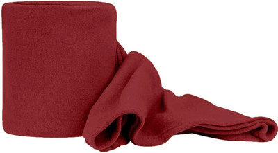 komfey Solid Single Fleece Blanket for  Heavy Winter(Polyester, Red)