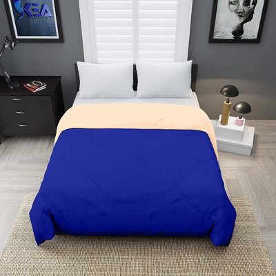 Relaxfeel Solid Single Comforter for  Heavy Winter(Poly Cotton, Blue & Peach)