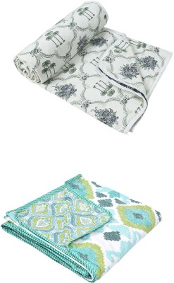 WONDERLOOK Floral Single AC Blanket for  AC Room(Cotton, Multicolor)