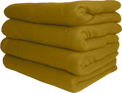 HOMIEE Solid Single Fleece Blanket for  AC Room(Polyester, 4 Camel)