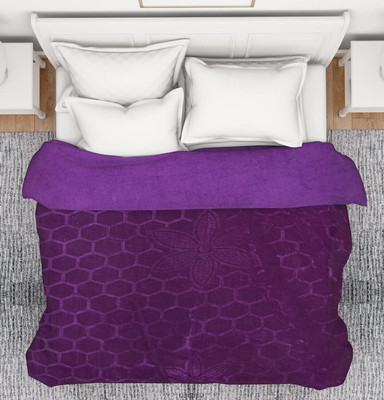 Shivam impex 3D Printed Double Mink Blanket for  Heavy Winter(Woollen Blend, Purple)