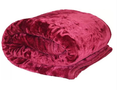 TUNDWAL'S Floral Double Mink Blanket for  Mild Winter(Microfiber, Maroon)