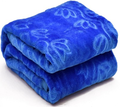 CHICERY Floral Single Mink Blanket for  Mild Winter(Microfiber, Blue)