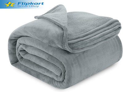 Flipkart SmartBuy Solid Double AC Blanket for  AC Room(Polyester, Grey)