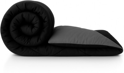 Kaalantak Looms Solid Double Comforter for  AC Room(Microfiber, Black & Dark Grey)