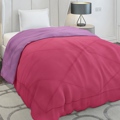 MONTE CARLO Solid Single Comforter for  Mild Winter(Microfiber, Pink / Purple)