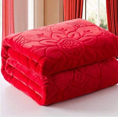 TUNDWAL'S Floral Double Mink Blanket for  Heavy Winter(Microfiber, Red)