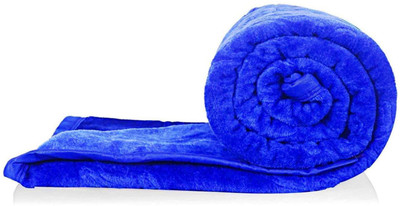 GKM Self Design Double Mink Blanket for  Heavy Winter(Microfiber, Blue)