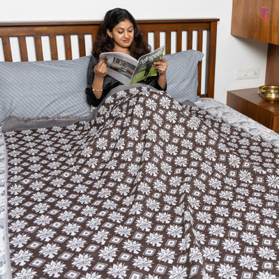 Saagar Tex Damask Single AC Blanket for  AC Room(Poly Cotton, Brown)