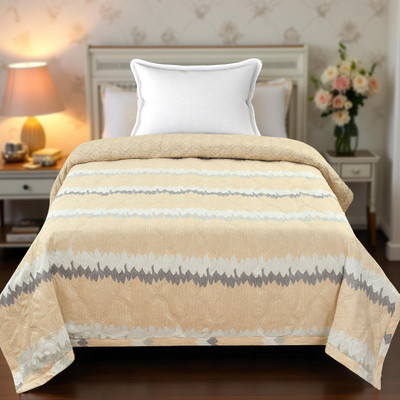 Razzai Solid Single AC Blanket for  AC Room(Microfiber, Light Beige)