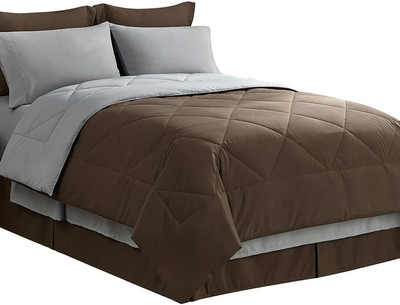 NK Handlooms Solid Double Comforter for  Heavy Winter(Microfiber, brown&bej)