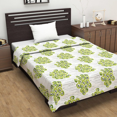 Divine Casa Abstract Single Dohar for  AC Room(Cotton, Grey & Green)