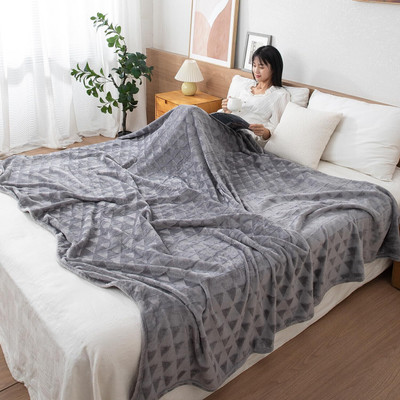 HOKiPO Solid Queen Fleece Blanket for  AC Room(Microfiber, Grey)