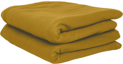 Home Sazawat Solid Single Fleece Blanket for  Heavy Winter(Polyester, Beige)