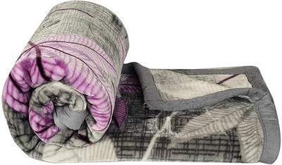 Comfowell Printed Double Mink Blanket for  Heavy Winter(Polyester, Purple Grey Shade)