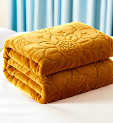 Swikon star Abstract Double Mink Blanket for  Heavy Winter(Microfiber, Gold)