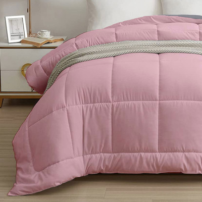 My Trident Solid Single Comforter for  AC Room(Polyester, Rose Dust)